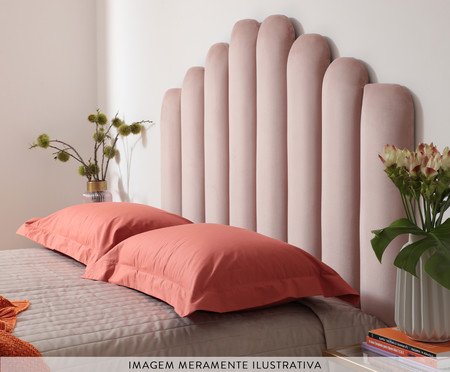 Cabeceira Painel em Veludo Royal Gomos - Rosa | Westwing