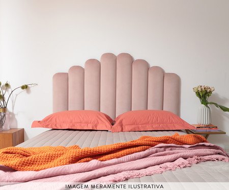 Cabeceira Painel em Veludo Royal Gomos - Rosa | Westwing