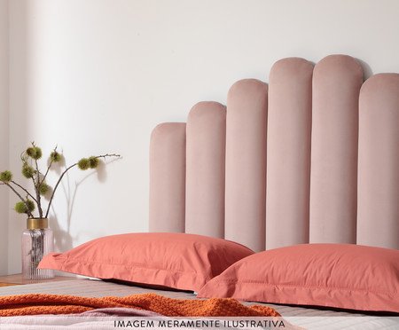 Cabeceira Painel em Veludo Royal Gomos - Rosa | Westwing