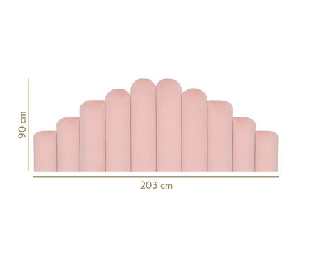 Cabeceira Painel em Veludo Royal Gomos - Rosa | Westwing