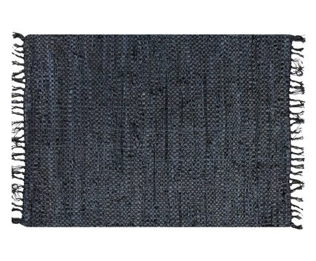 Tapete Indiano com Franja Madras Preto | Westwing