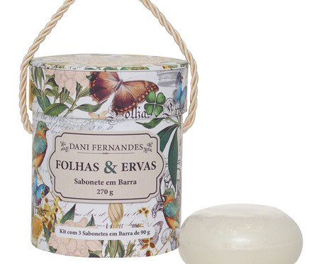 Kit de Sabonetes em Barra Folhas e Ervas - 90G | Westwing