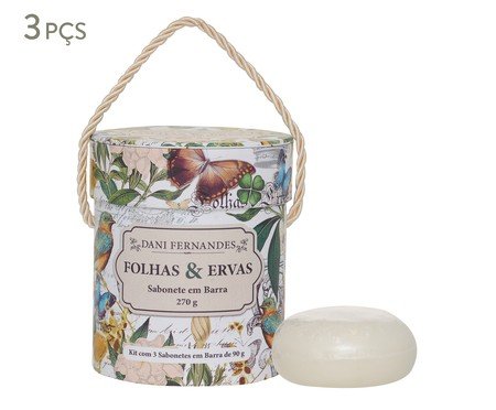 Kit de Sabonetes em Barra Folhas e Ervas - 90G | Westwing