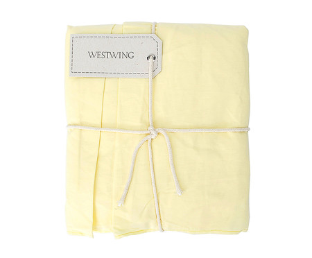 Saia para Cama Box com Prega Lise Amarelo Pastel - 150 Fios | WestwingNow