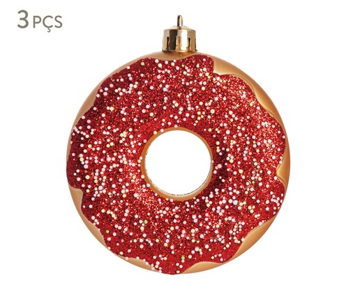 Jogo de Enfeites de Natal Donut Vermelho, red | WestwingNow