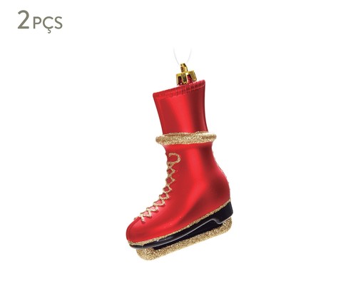 Jogo de Enfeites Natalinos Patins Glam Vermelho, red | WestwingNow