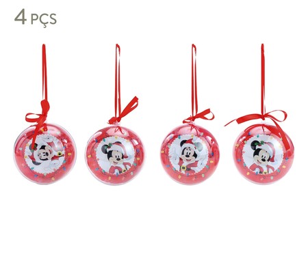 Jogo de Enfeites de Natal Bolas Mickey Minnie