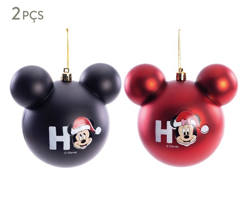 Jogo de Enfeites de Natal Bolas Turma do Mickey Vermelho e Preto, multicolor | WestwingNow