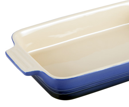 Travessa Retangular Stoneware Azul Cobalto - 26cm