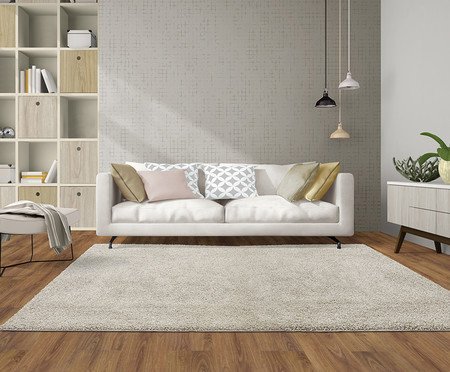 Tapete Shaggy Debrum Tufting Clemant Gelo | Westwing