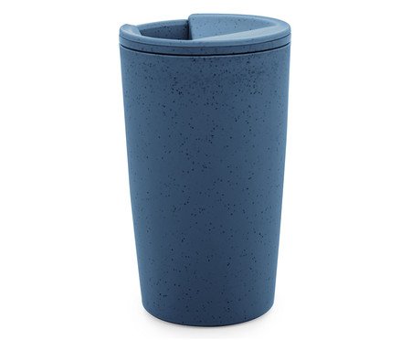 Copo Térmico de Bambu Parede Dupla com Tampa Azul | Westwing