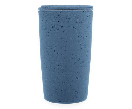 Copo Térmico de Bambu Parede Dupla com Tampa Azul | Westwing