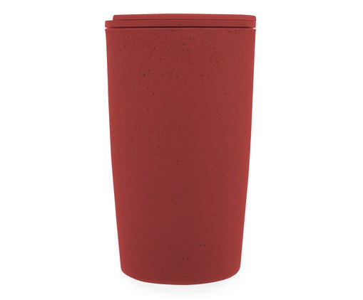 Copo Térmico de Bambu Parede Dupla com Tampa Vermelho, Vermelho | WestwingNow