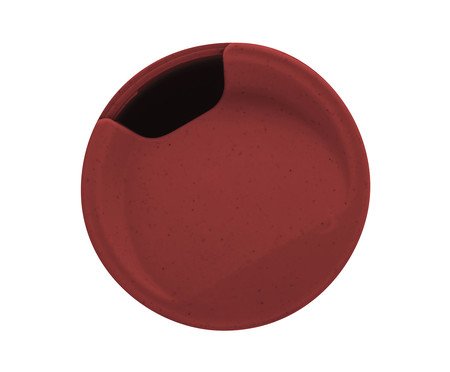 Copo Térmico de Bambu Parede Dupla com Tampa Vermelho | Westwing