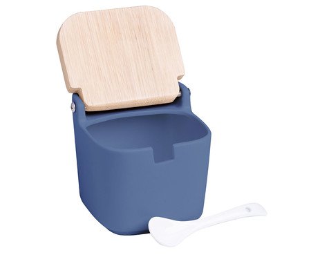 Saleiro com Tampa e Colher de Bambu Azul ll | Westwing