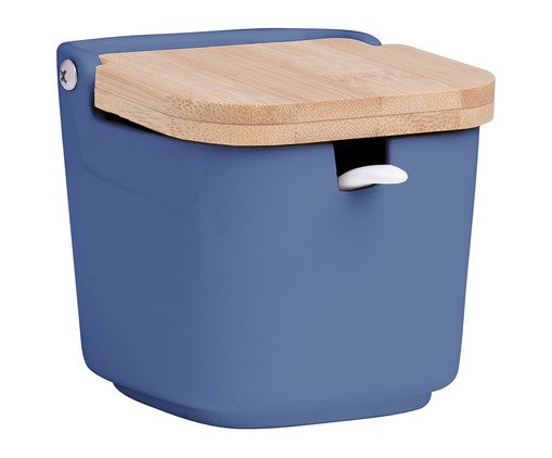 Saleiro com Tampa e Colher de Bambu Azul ll, Azul | WestwingNow