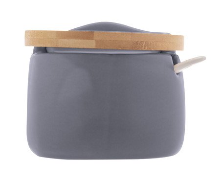 Saleiro com Tampa e Colher de Bambu Azul l | Westwing