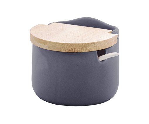 Saleiro com Tampa e Colher de Bambu Azul l, Azul | WestwingNow