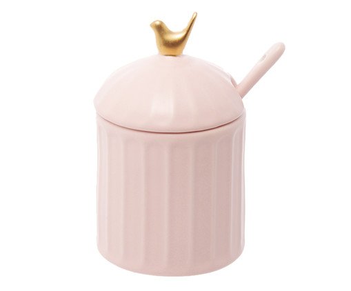 Açucareiro Colibri com Colher e Tampa Rosa, Rosa | WestwingNow