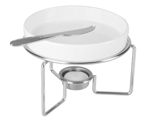 Jogo para Queijo Brie em Inox Cybele, Cinza | WestwingNow