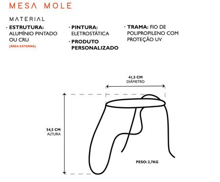 Mesa Mole Bordô e Branco | WestwingNow
