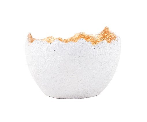 Centro de Mesa Roma Pequeno Branco e Dourado, Branco | WestwingNow