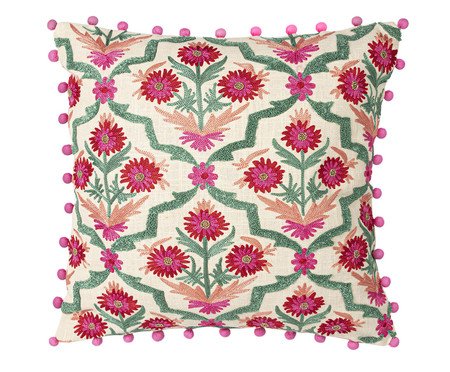 Capa de Almofada Bordada Chanetti com pompoms | Westwing