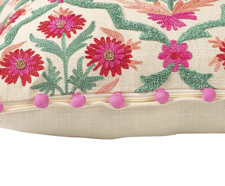 Capa de Almofada Bordada Chanetti com pompoms | Westwing