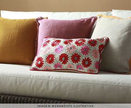 Capa de Almofada Bordada Chanetti com pompoms | Westwing