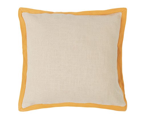 Capa de Almofada Lóris com aba amarelo, Off White | WestwingNow