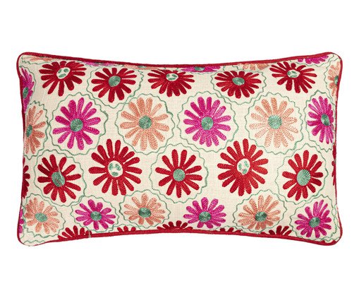 Capa de Almofada Bordada Astera com vivo, pink | WestwingNow