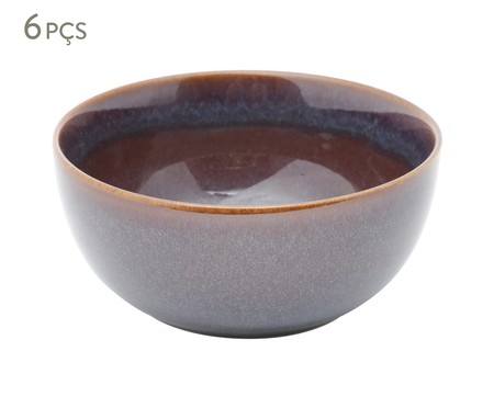 Jogo de Bowls em Porcelana Reactive Glaze - Marrom | WestwingNow