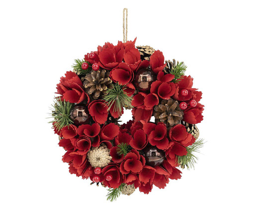 Guirlanda de Natal com Pinhas Naturais Flowers Vermelha, red | WestwingNow