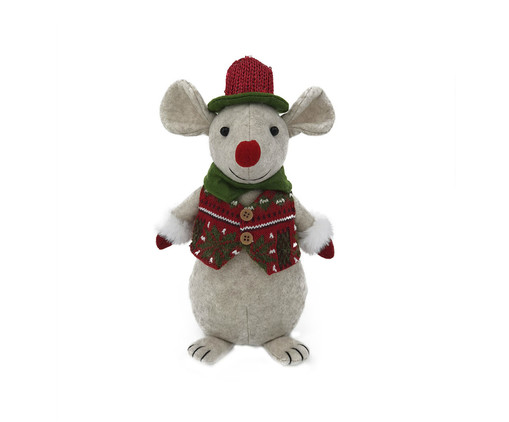 Enfeite de Natal Mr Mouse Cinza e Vermelho, grey | WestwingNow