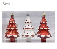 Jogo de Enfeites Mini Árvores de Natal Vermelho e Branco | WestwingNow