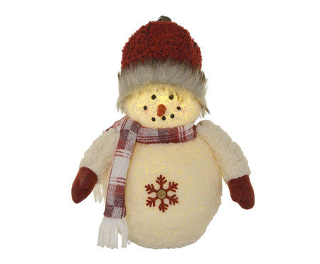 Adorno Boneco de Neve com Luz Vermelho e Branco I