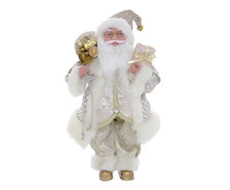 Adorno Papai Noel Branco e Creme