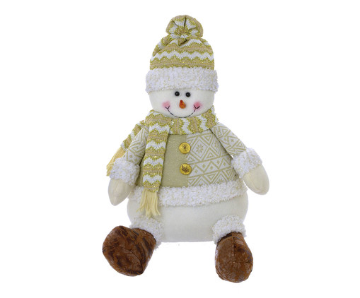 Boneco de Neve Dourado e Branco e Marrom lll, Amarelo | WestwingNow