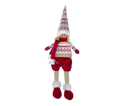 Boneco Menino Natalino Vermelho e Branco | Westwing