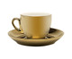 Jogo de Xícaras e Pires para Café em Porcelana Flora - Dourado, Dourado | WestwingNow
