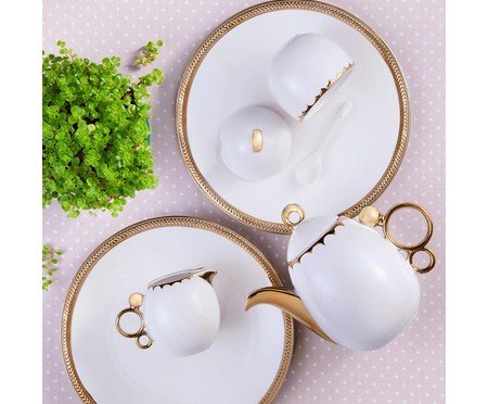 Jogo para Servir Café em Porcelana York - Branco | WestwingNow