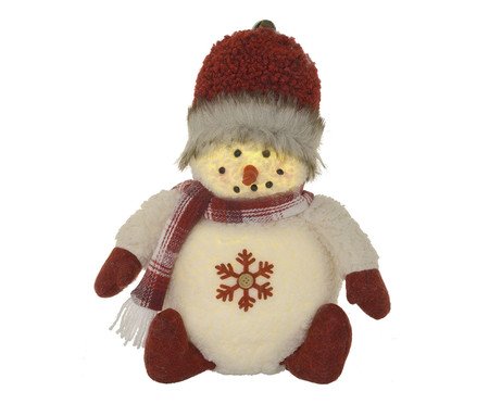Adorno Boneco de Neve com Luz Vermelho e Branco II | Westwing