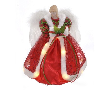 Adorno Anjo Natalino com Luz Vermelho e Verde | Westwing