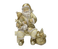 Adorno Papai Noel Sentado Dourado e Branco | WestwingNow