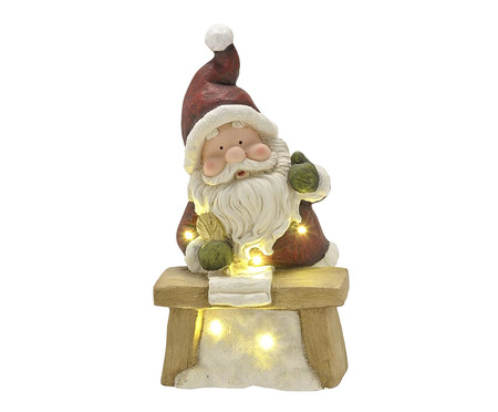 Adorno Papai Noel com Luz Vermelho e Marrom