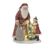 Adorno Papai Noel com Luz Vermelho e Cinza | WestwingNow