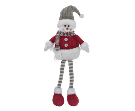 Boneco de Neve Cinza e Vermelho e Branco ll