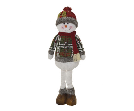 Boneco de Neve Vermelho e Cinza e Branco