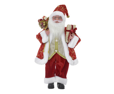 Adorno Papai Noel Vermelho e Branco e Dourado ll