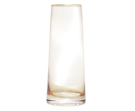 Vaso de Vidro com Borda Dourada Âmbar Liz | Westwing